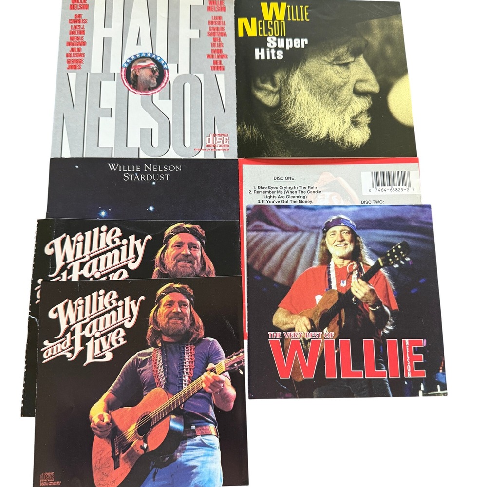Willie‎ Nelson CD Booklet Lot Stardust Half Nelson Super Hits Live Inserts Only